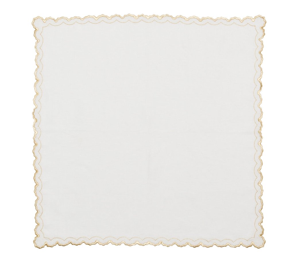 Kim Seybert, Inc.Arches Napkin in White & Gold, Set of 4Napkins