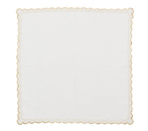 Kim Seybert Luxury Arches Napkin in White & Gold