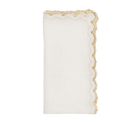 Kim Seybert, Inc.Arches Napkin in White & Gold, Set of 4Napkins