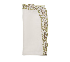 Kim Seybert, Inc.Winding Vines Napkin in White & Green, Set of 4Napkins