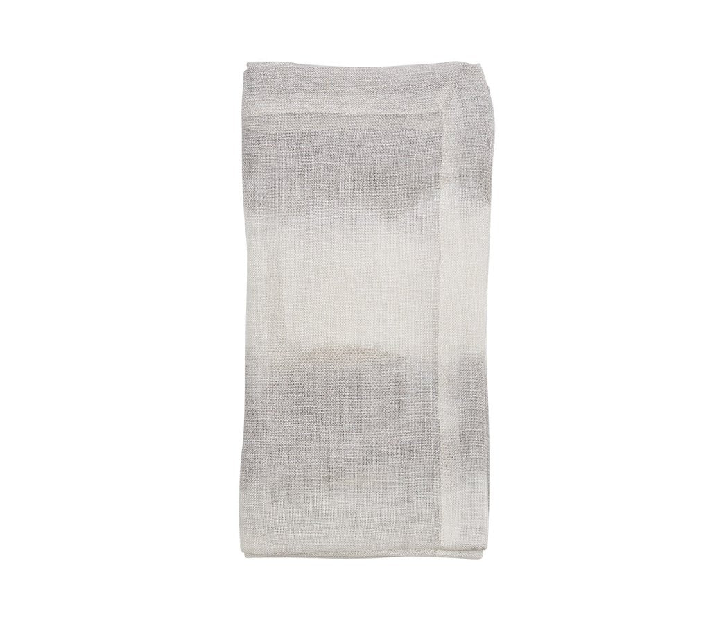 Watercolor Stripe Napkin in White & Gray, Set of 4