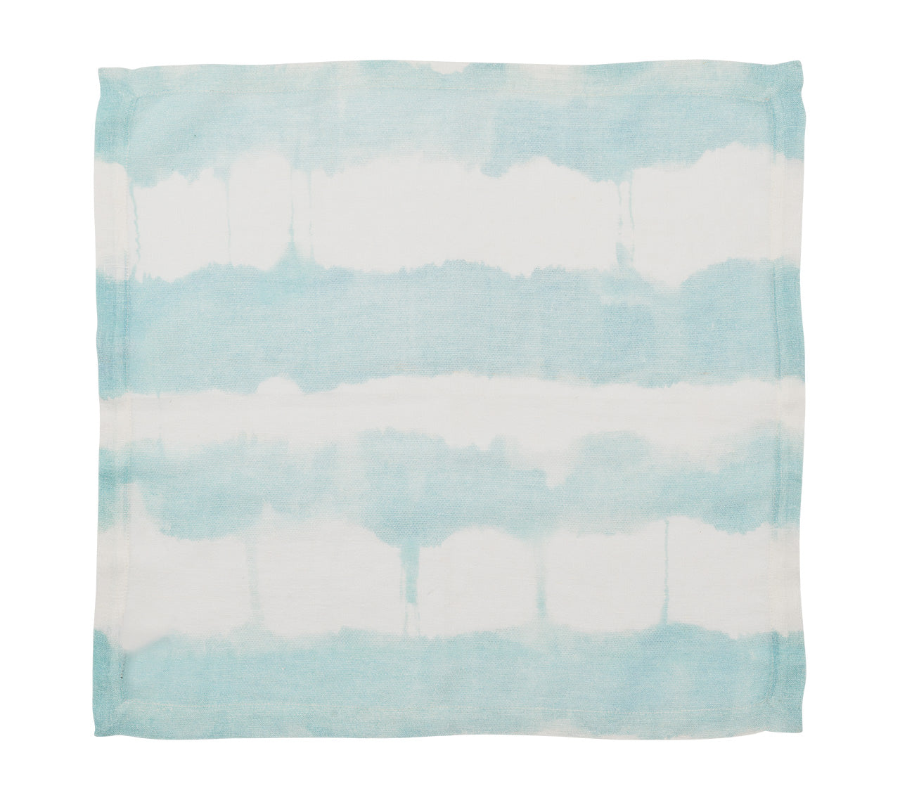 Watercolor Stripe Napkin in White & Seafoam, Set of 4