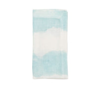 Watercolor Stripe Napkin in White & Seafoam, Set of 4