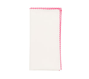 Casbah Napkin in White & Pink