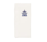 Pagoda Napkin in White & Blue