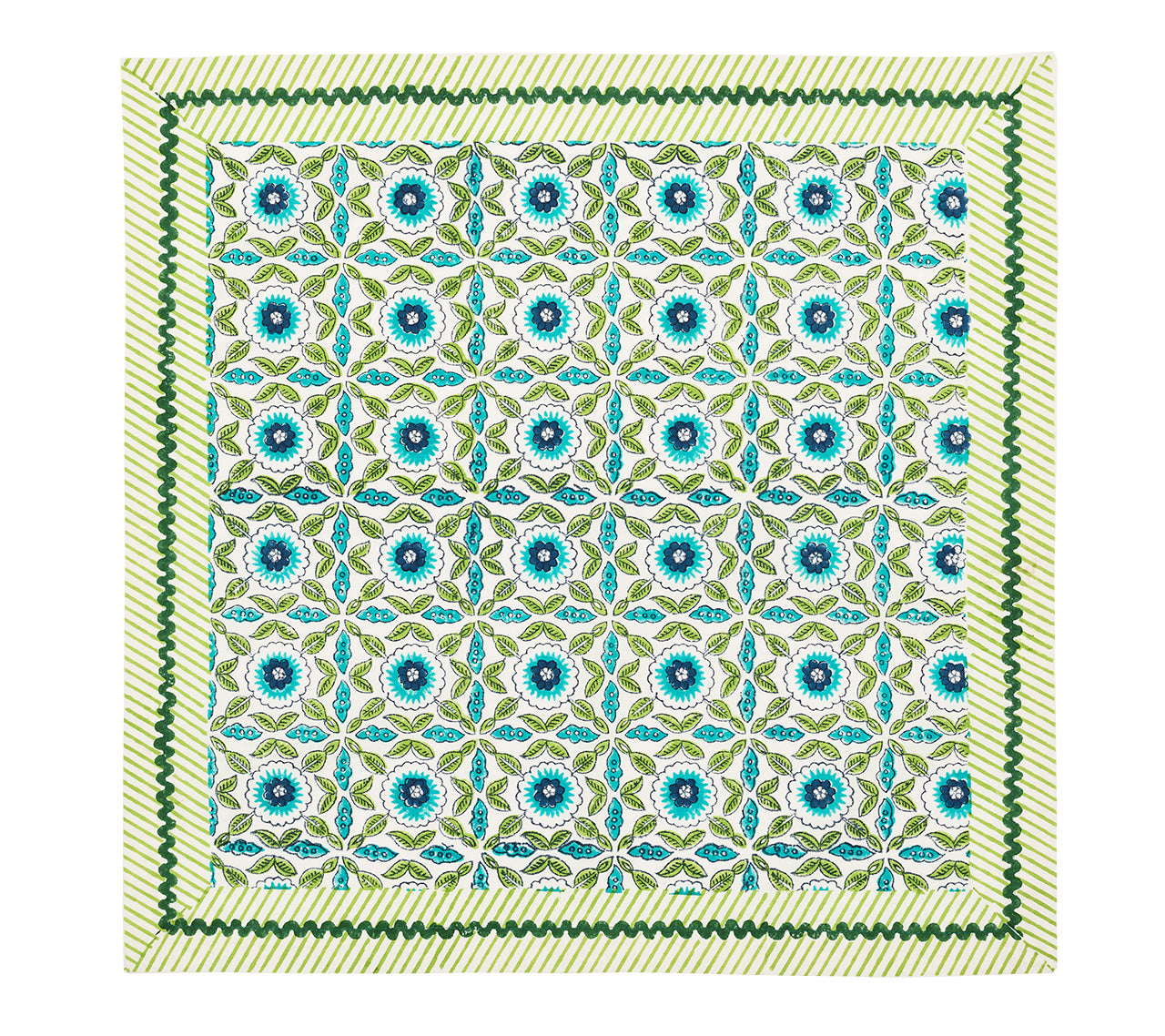 Majorelle Napkin in White, Blue & Green, Set of 4