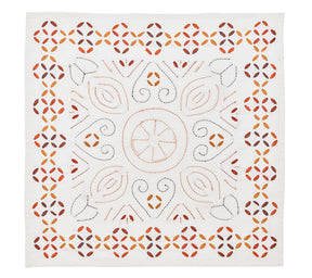 Malta Napkin in White & Brown, Set of 4