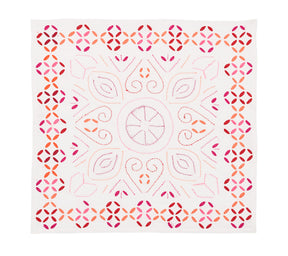 Malta Napkin in White, Pink & Orange, Set of 4