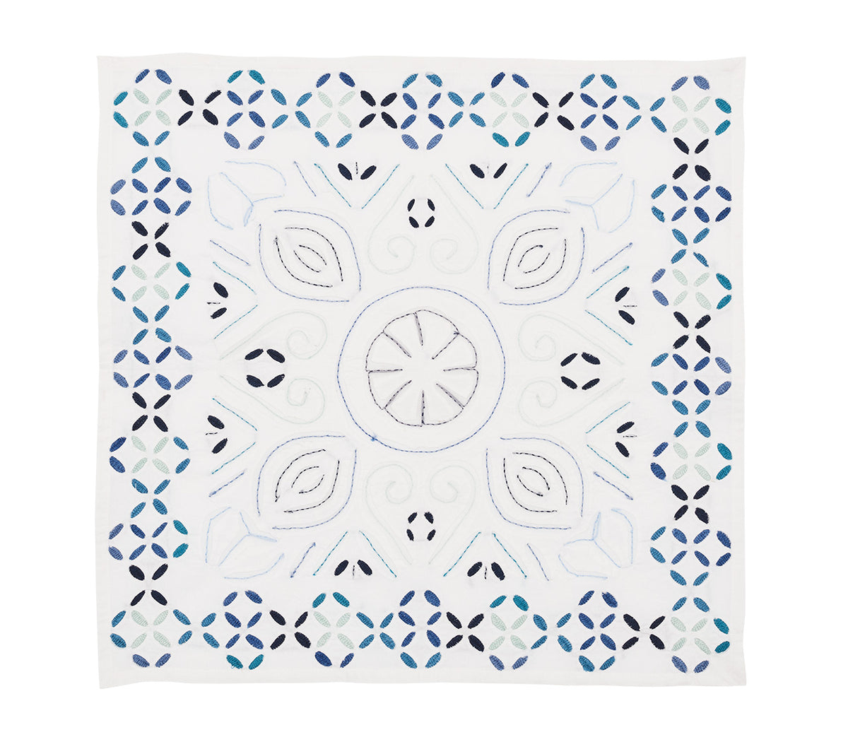 Sample: Malta Napkin in White & Blue