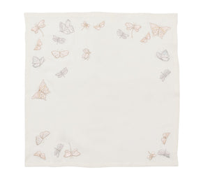 Monarch Garden Napkin in White & Iridescent, Set of 4