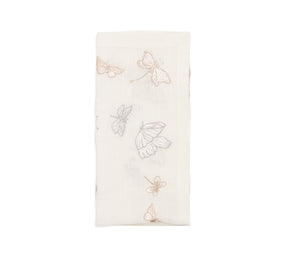 Monarch Garden Napkin in White & Iridescent, Set of 4