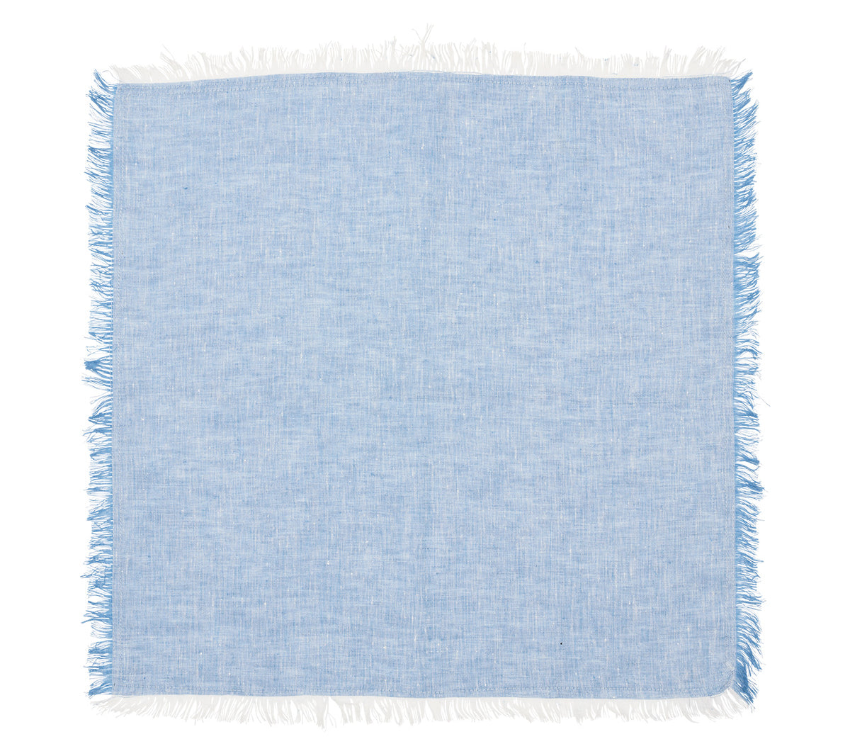 Chambray Fringe Napkin in Blue, Set of 4