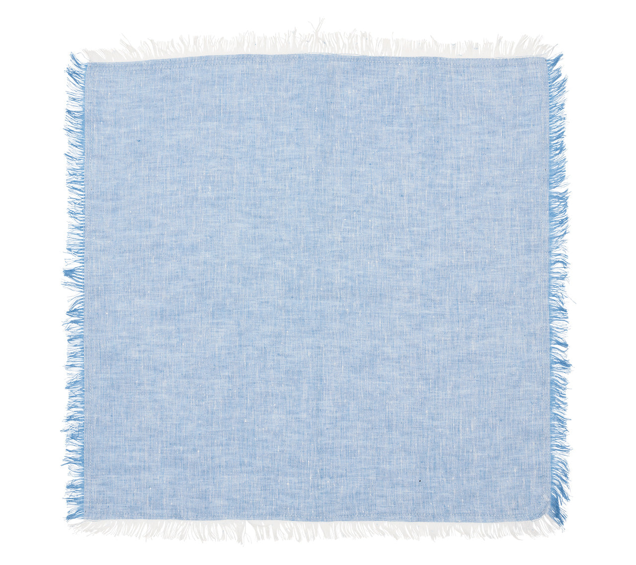 Chambray Fringe Napkin in Blue, Set of 4