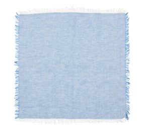 Chambray Fringe Napkin in Blue, Set of 4