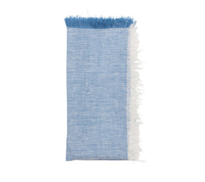 Chambray Fringe Napkin in Blue, Set of 4