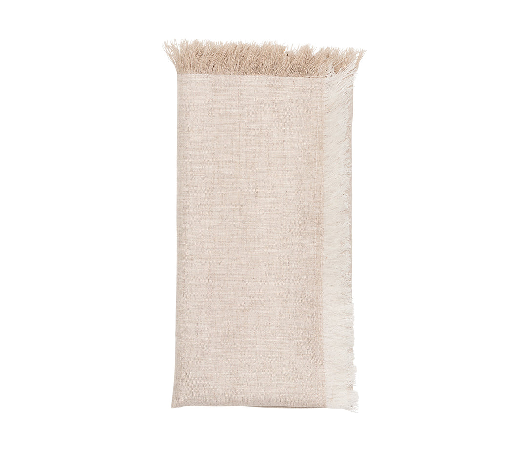 Chambray Fringe Napkin in Natural, Set of 4