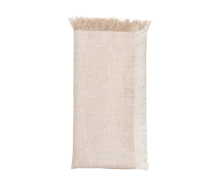 Chambray Fringe Napkin in Natural, Set of 4