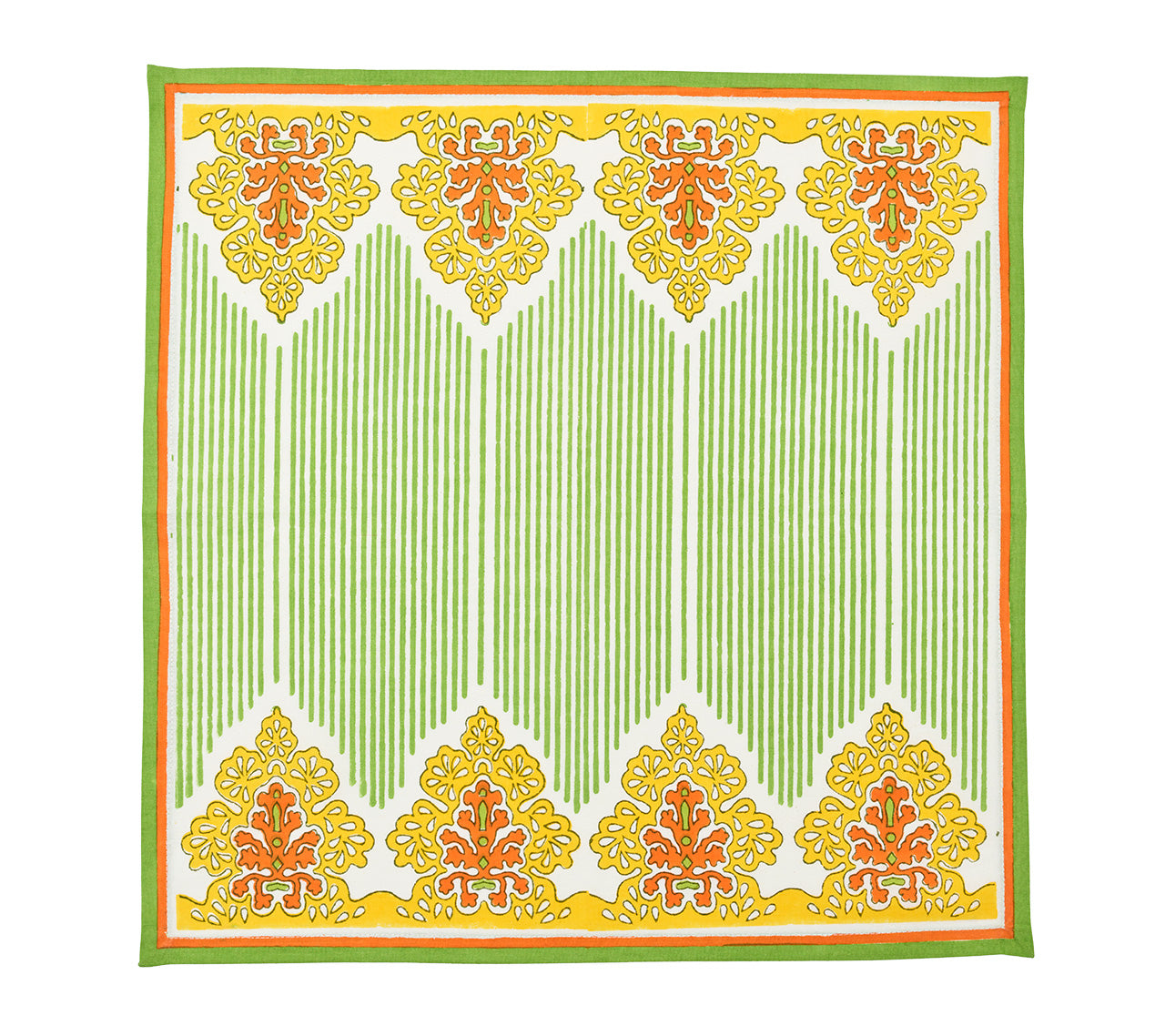 Filigree Napkin in White, Yellow & Green, Set of 4