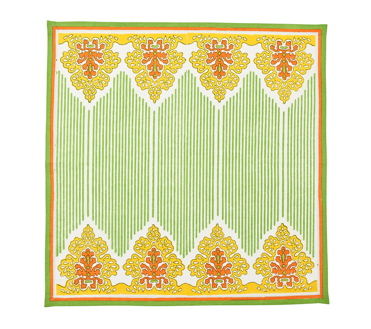 Filigree Napkin in White, Yellow & Green, Set of 4