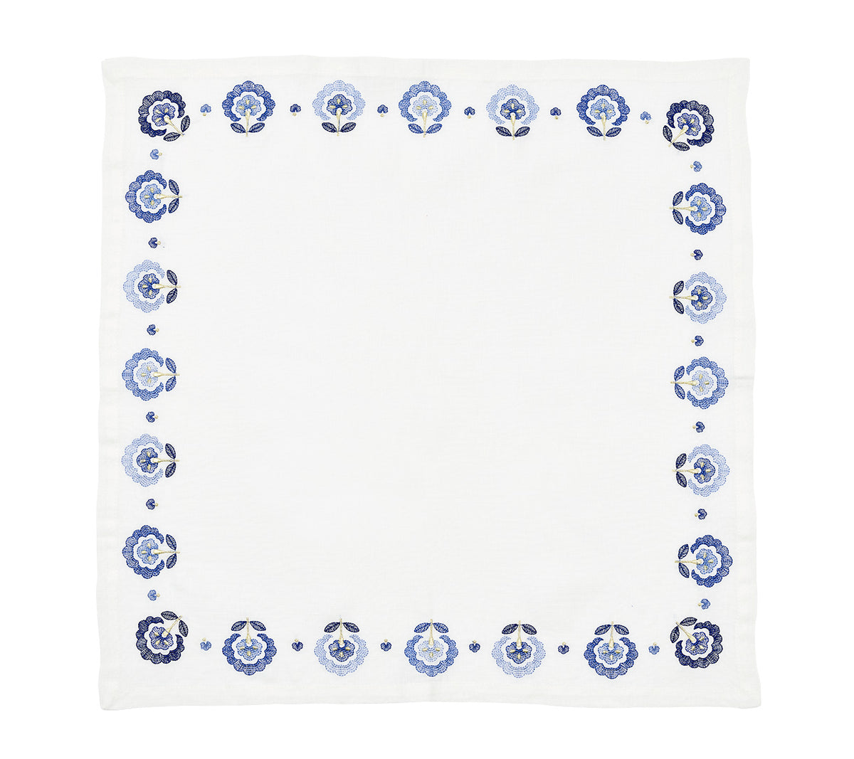 Carnation Napkin in White & Blue, Set of 4
