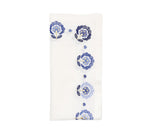 Carnation Napkin in White & Blue, Set of 4