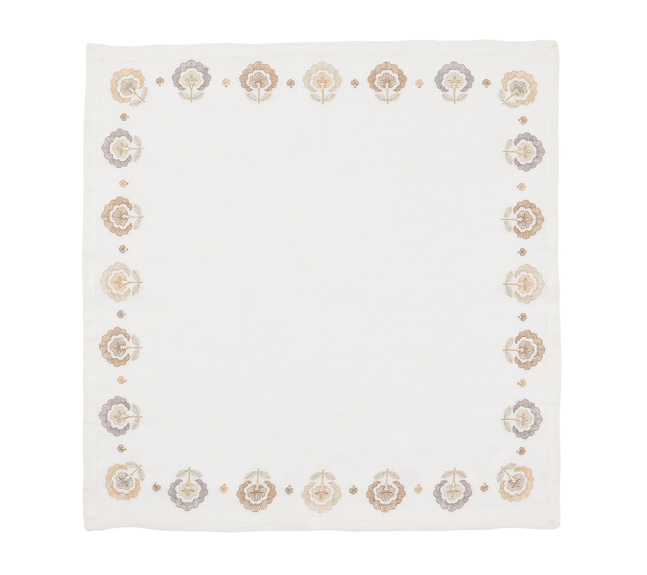 Carnation Napkin in White, Natural & Gray, Set of 4