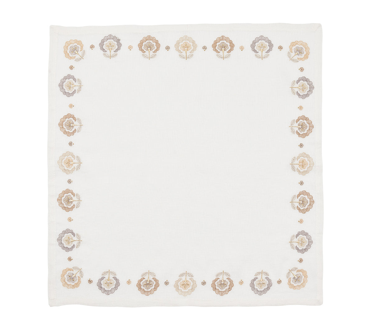 Carnation Napkin in White, Natural & Gray, Set of 4
