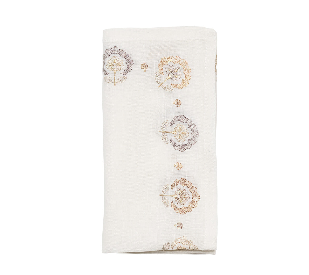 Carnation Napkin in White, Natural & Gray, Set of 4