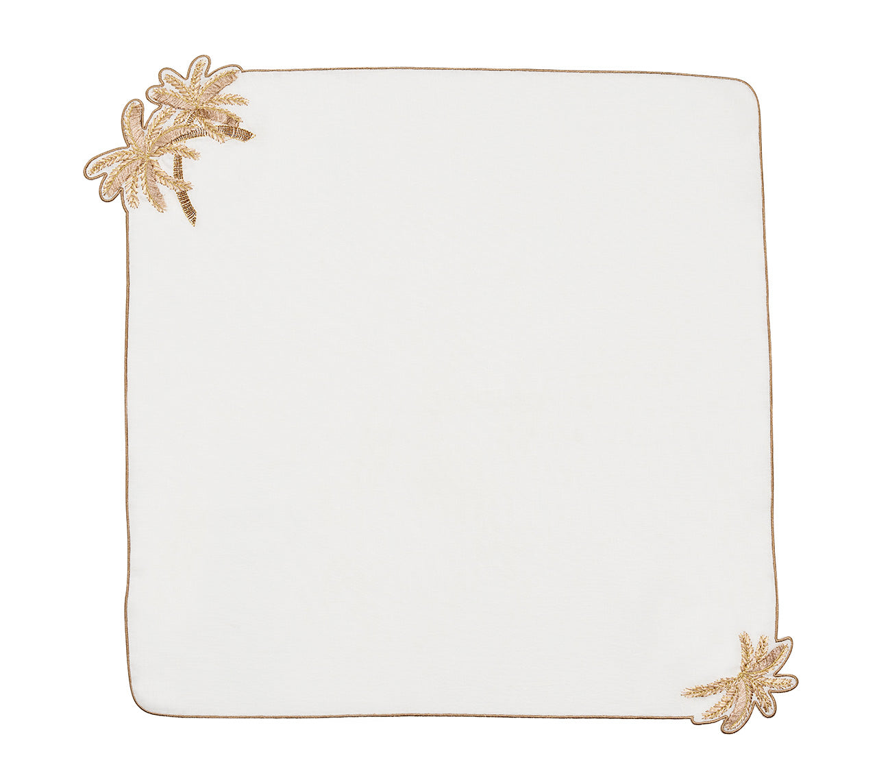 Palmera Napkin in White, Natural & Gold, Set of 4