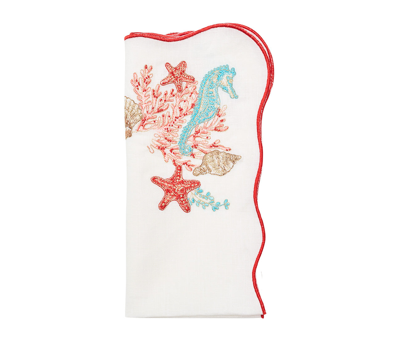 Marina Napkin in White & Multi, Set of 4