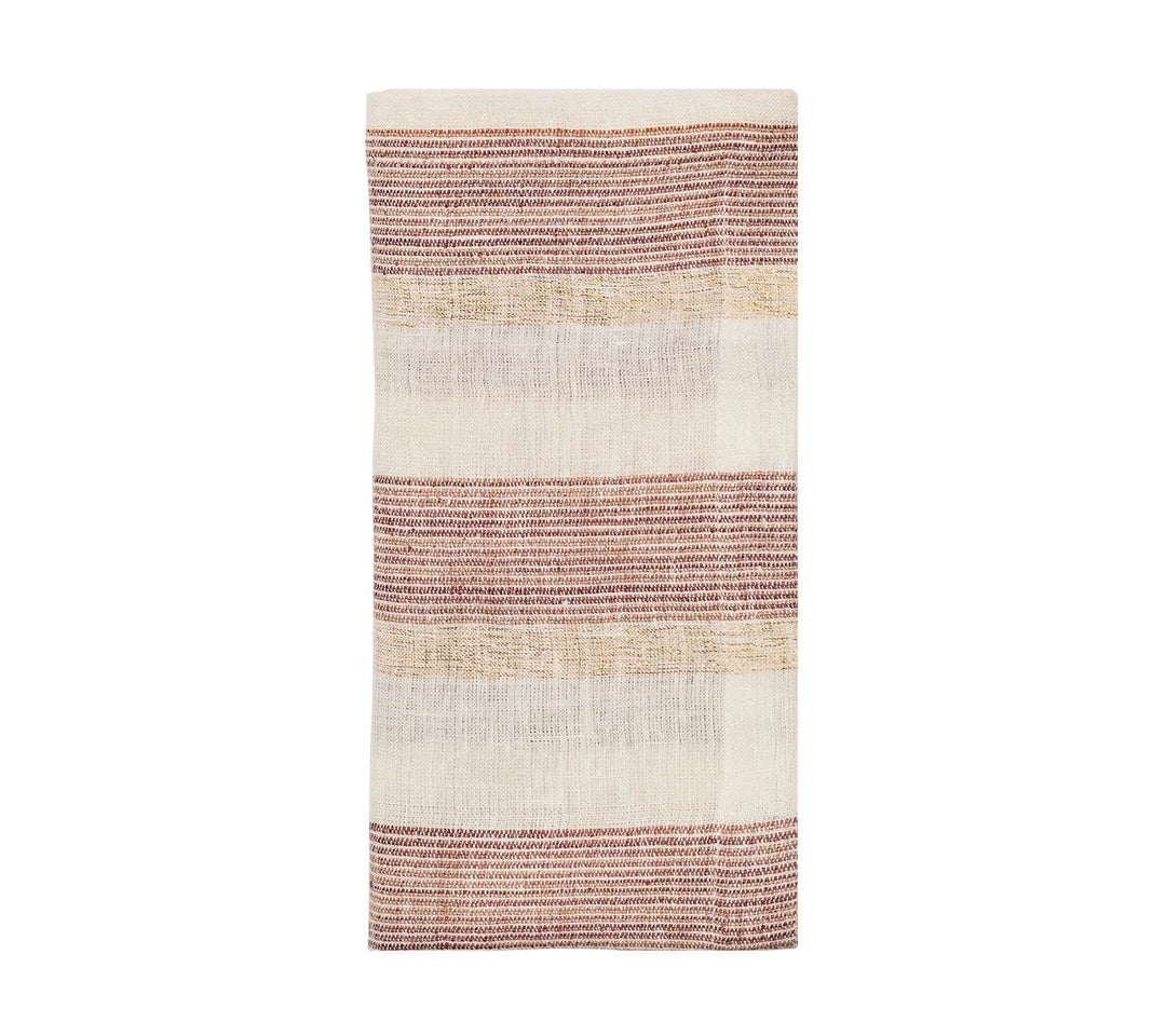 Broad Stripe Napkin in Brown & White, Set of 4