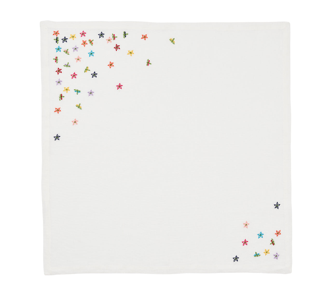 Wind Blown Napkin in White & Multi, Set of 4