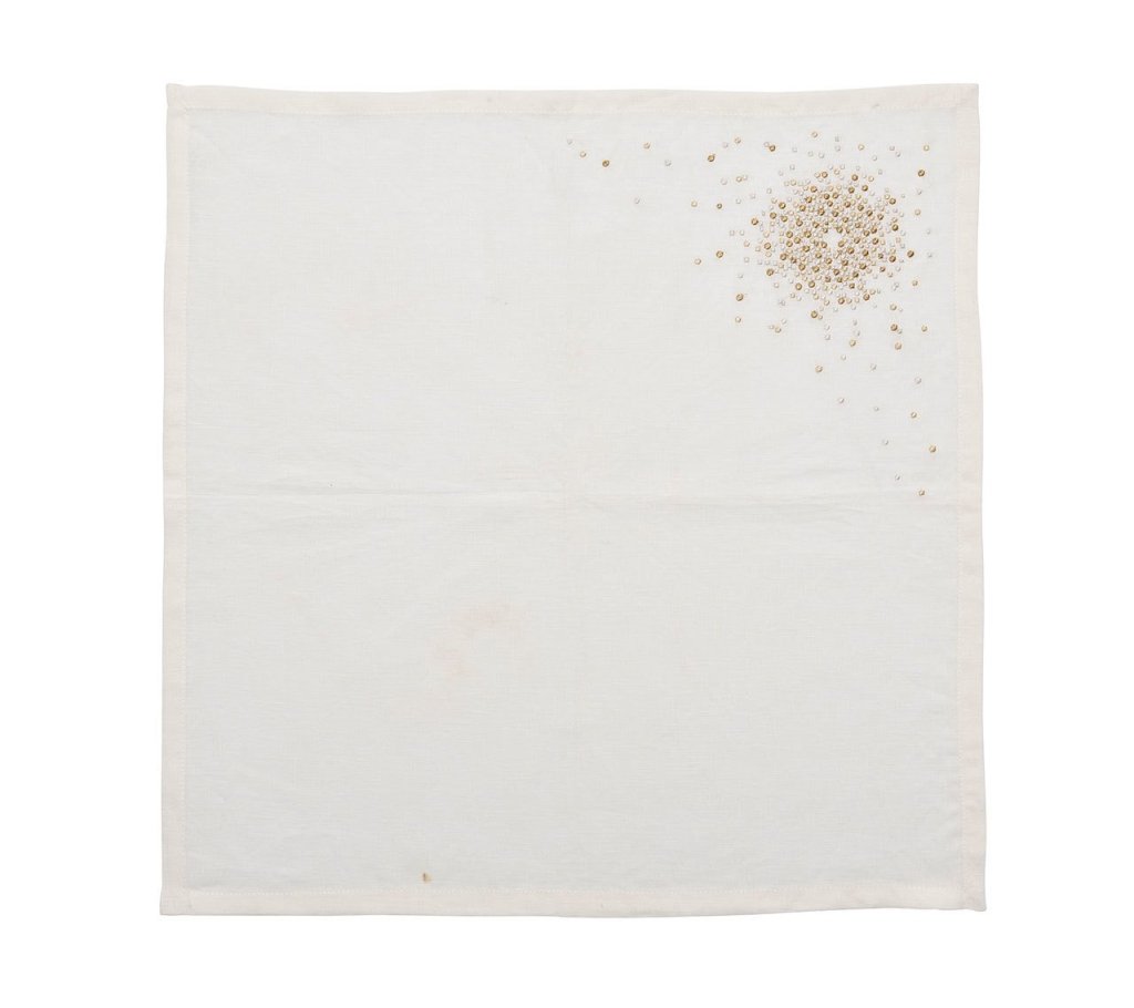 Kim Seybert, Inc.Starburst Napkin in White, Gold & Silver, Set of 4Napkins