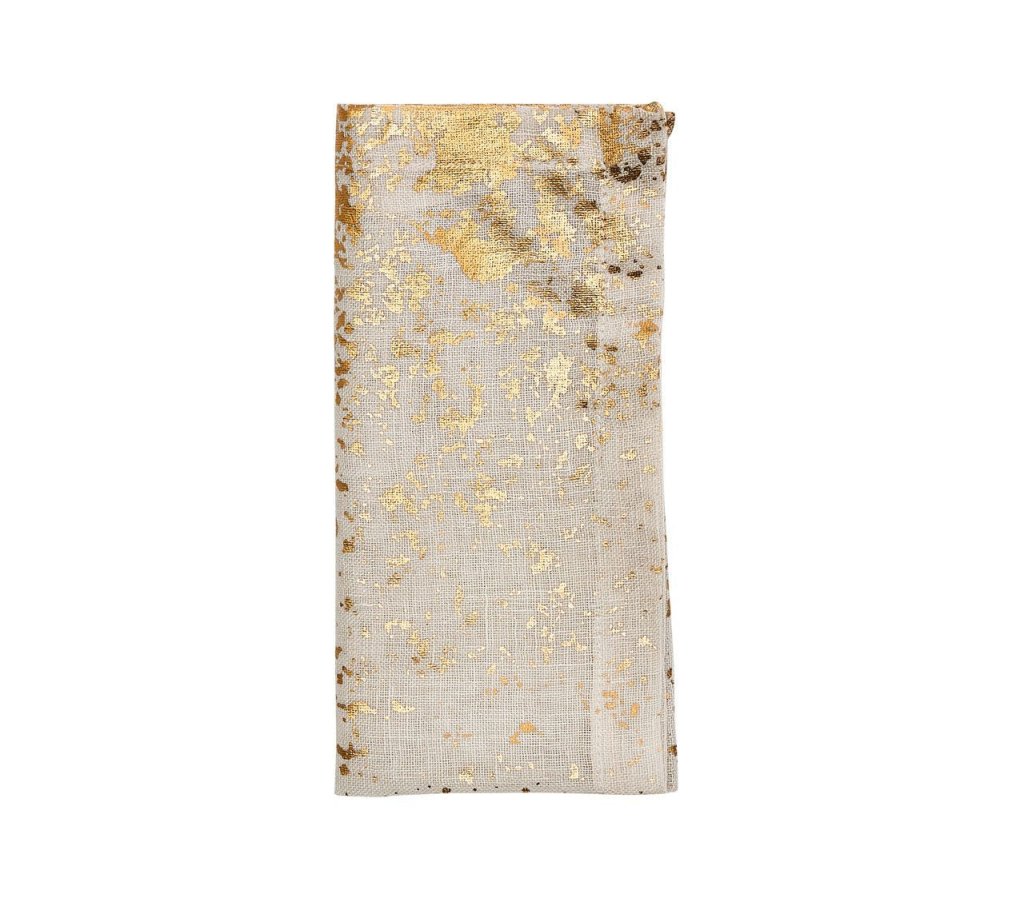 Kim Seybert, Inc.Metafoil Napkin in White & Gold , Set of 4Napkins