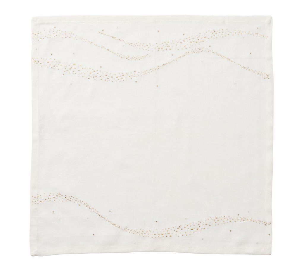 Kim Seybert, Inc.Star Spray Napkin in White & Gold & Silver, Set of 4Napkins