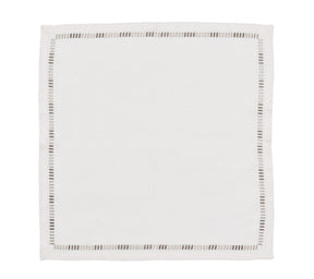 Kim Seybert, Inc.Harmonie Napkin in White & Silver, Set of 4 in a Gift BoxNapkins