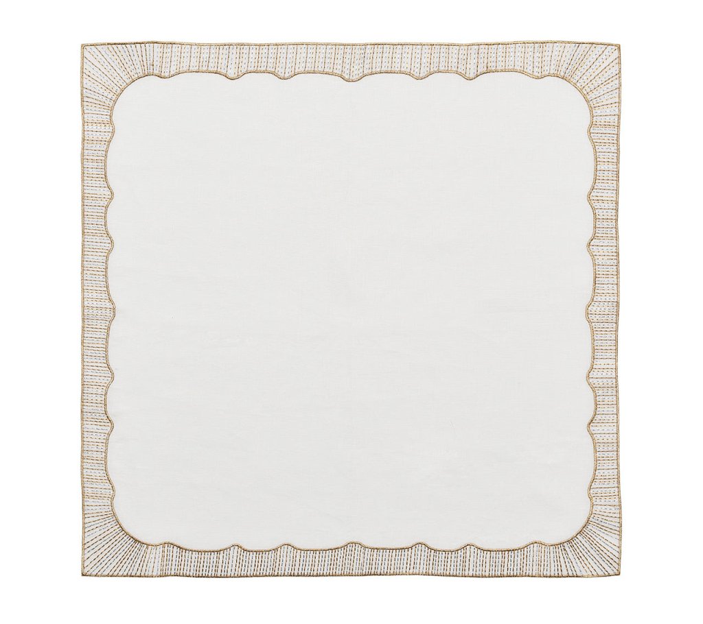 Kim Seybert, Inc.Frame Napkin in White, Gold & Silver, Set of 4Napkins