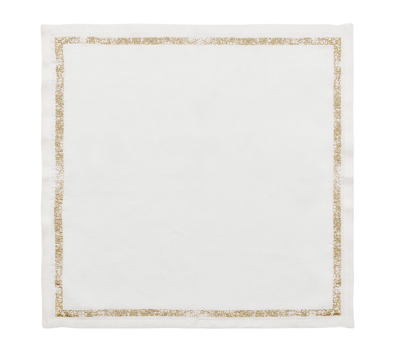 Impression Napkin in White & Gold, Set of 4
