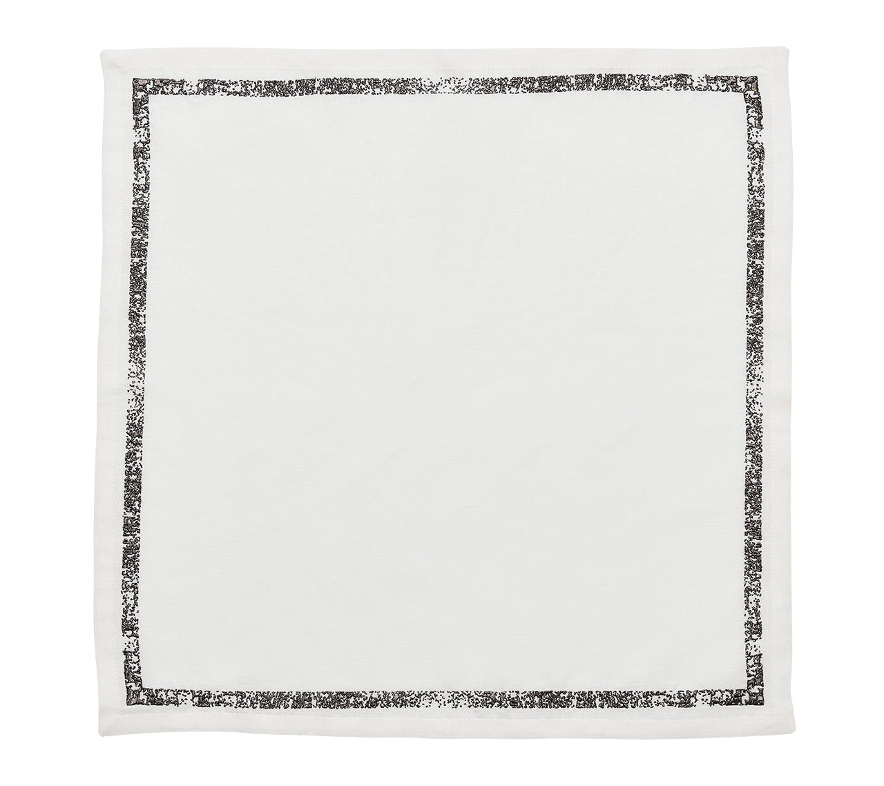 Kim Seybert Luxury Impression Napkin in White & Gunmetal