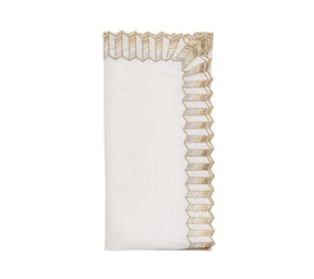 Kim Seybert, Inc.Etoile Napkin in White, Gold & Silver, Set of 4 in a Gift BoxNapkins