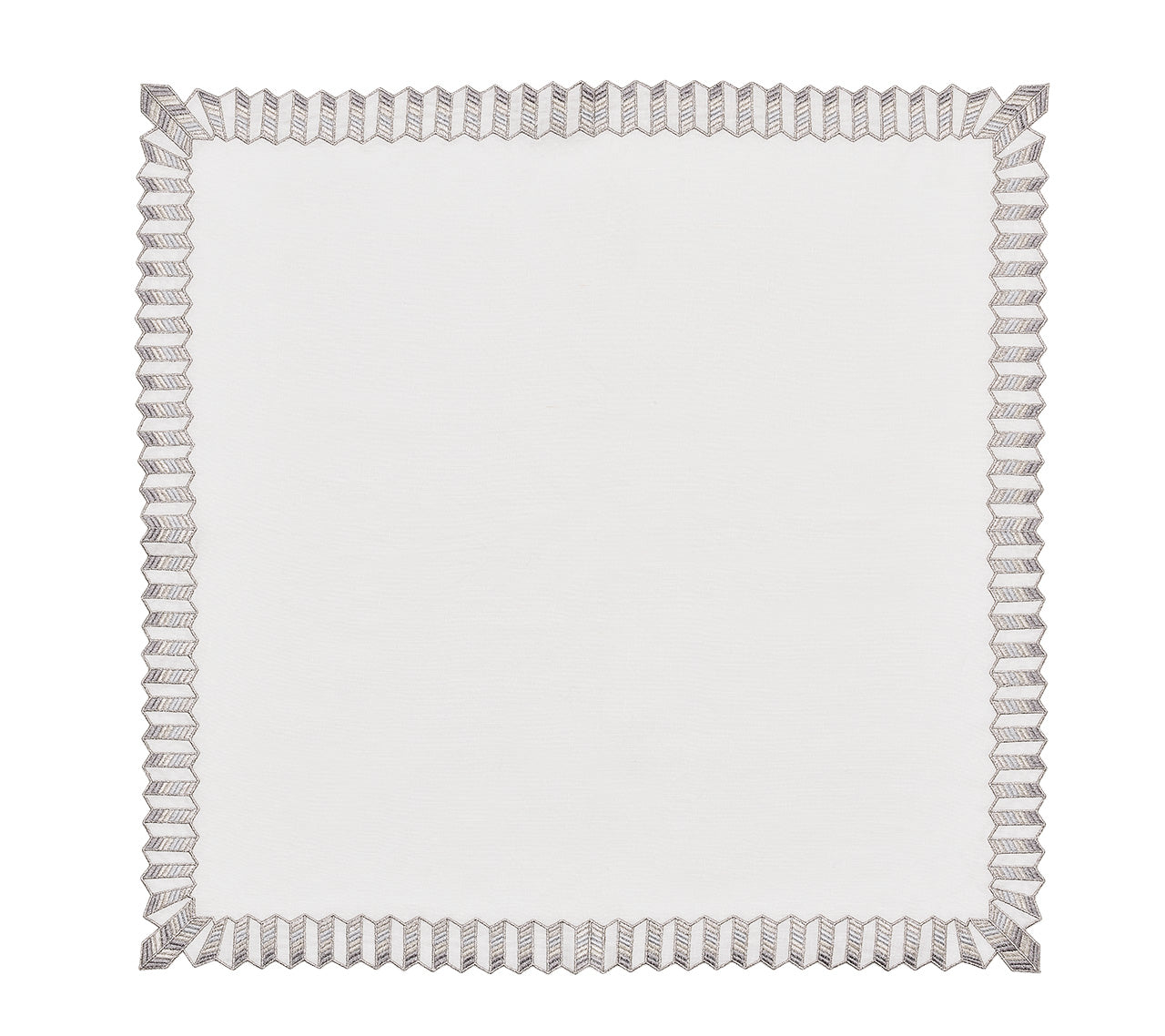 Etoile Napkin in White & Silver, Set of 4 in a Gift Box