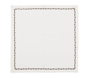 Swag Napkin in White, Gunmetal & Silver, Set of 4