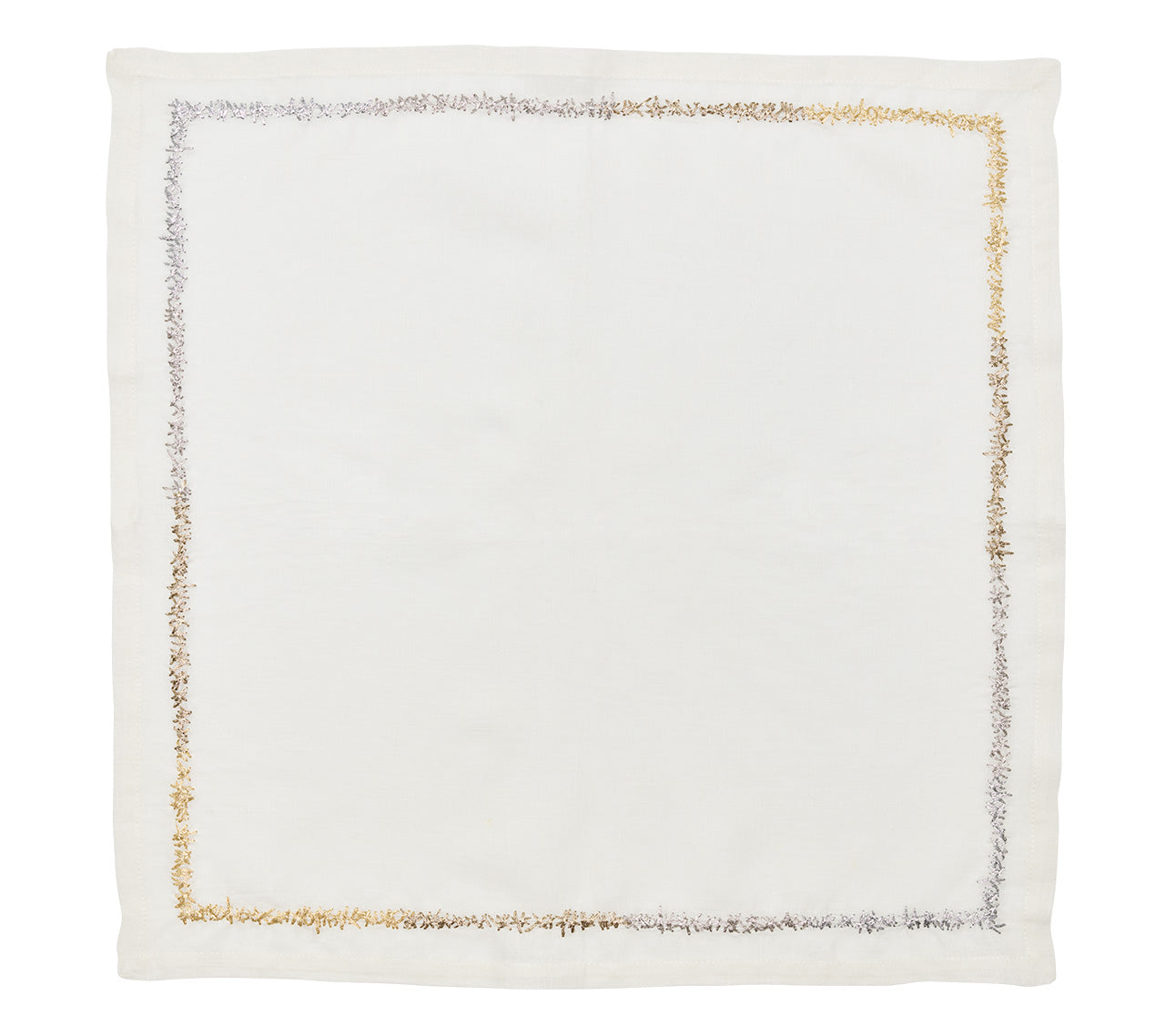 Aurelia Napkin in White, Gold & Silver, Set of 4