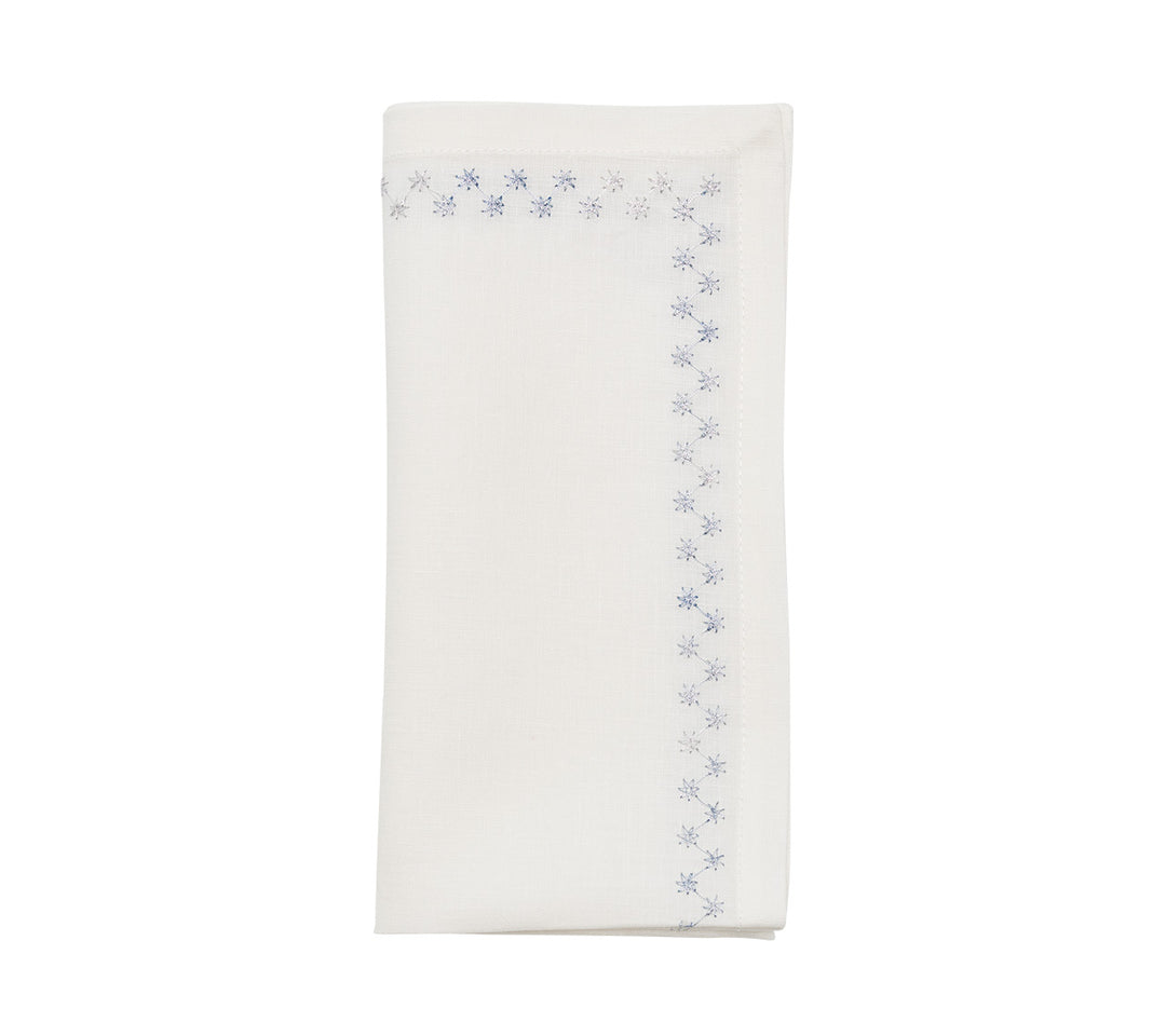 Starry Night Napkin in White & Blue, Set of 4
