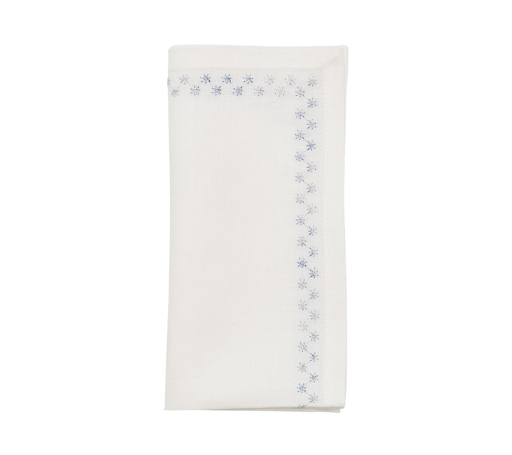 Starry Night Napkin in White & Blue, Set of 4