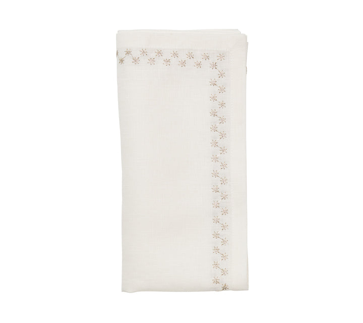 Starry Night Napkin in White & Silver, Set of 4