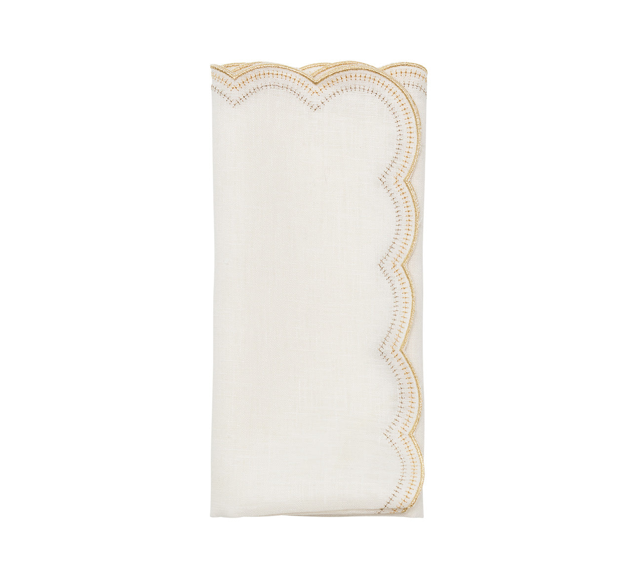 Lune Napkin in White, Gold & Silver, Set of 4