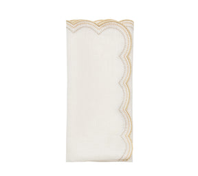 Lune Napkin in White, Gold & Silver, Set of 4