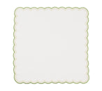 Lune Napkin in White, Green & Gold, Set of 4