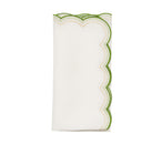 Lune Napkin in White, Green & Gold, Set of 4